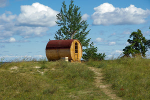 Outdoor Oak Barrel Dry Sauna | 4 Person